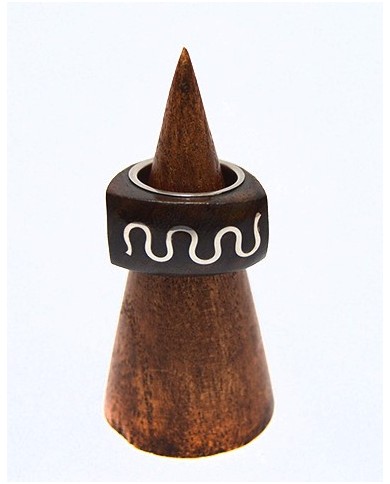 Anillo Ecoplata Madera tallada