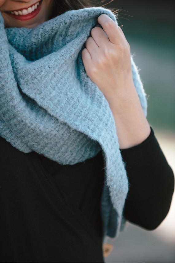 Bufanda Normandía lisa azul