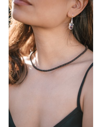 Collar trenza cuero Pampa unisex
