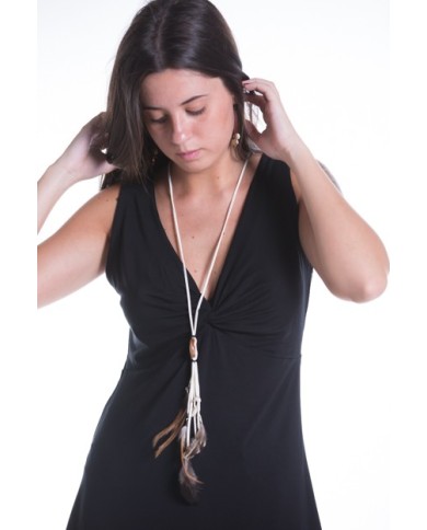 Collar cuero concha Pluma Sangaré