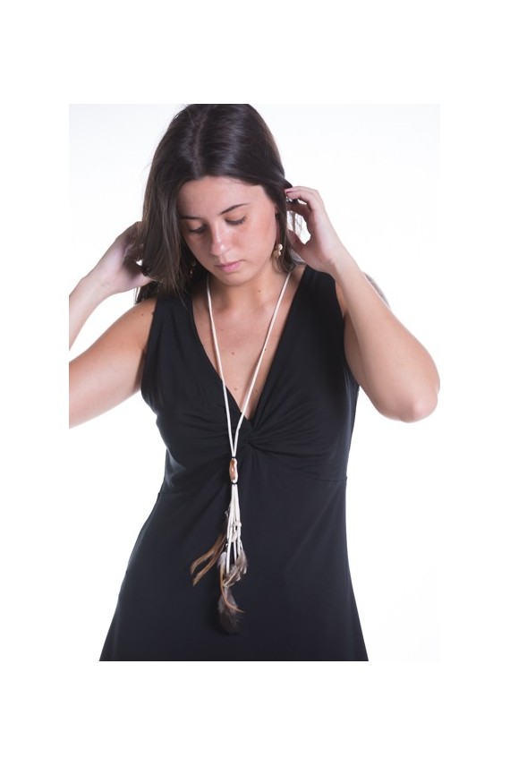 Collar cuero concha Pluma Sangaré