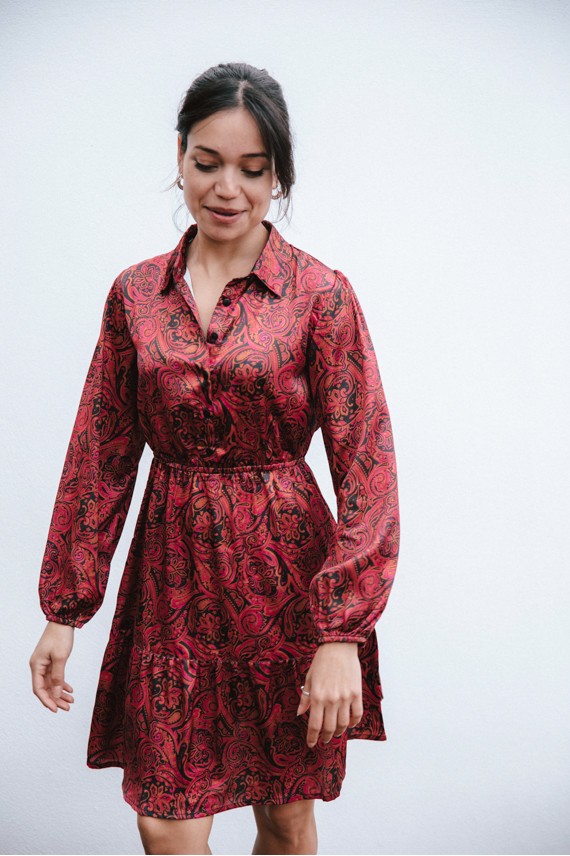 Vestido camisero Janette satén