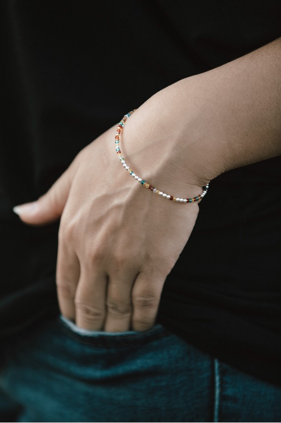 Pulsera plata Paraiso piedras