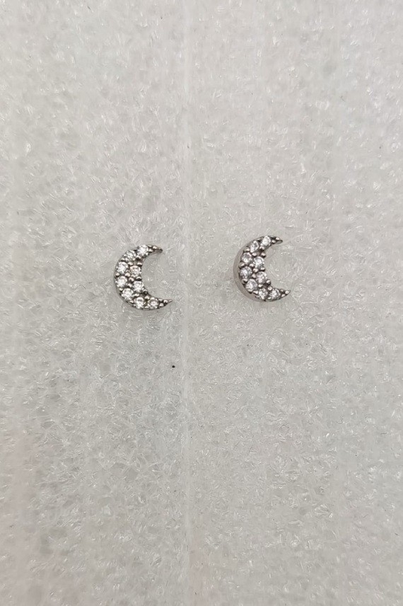 Pendientes plata Luna Gibosa Pendientes plata Luna Gibosa