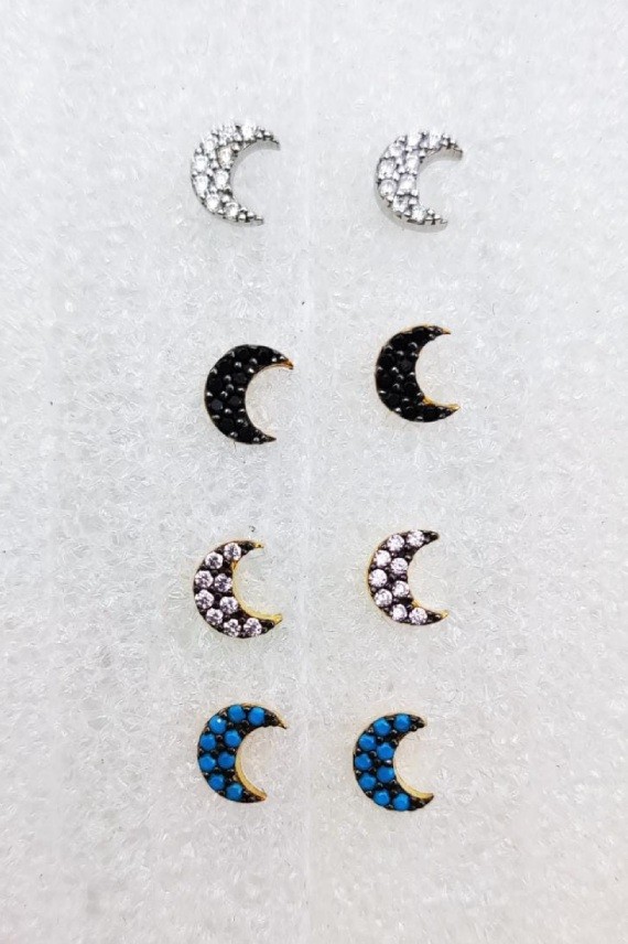 Pendientes plata Luna Gibosa Pendientes plata Luna Gibosa