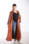 Abrigo Kimono Shruti artesanal en telas sari y bordados