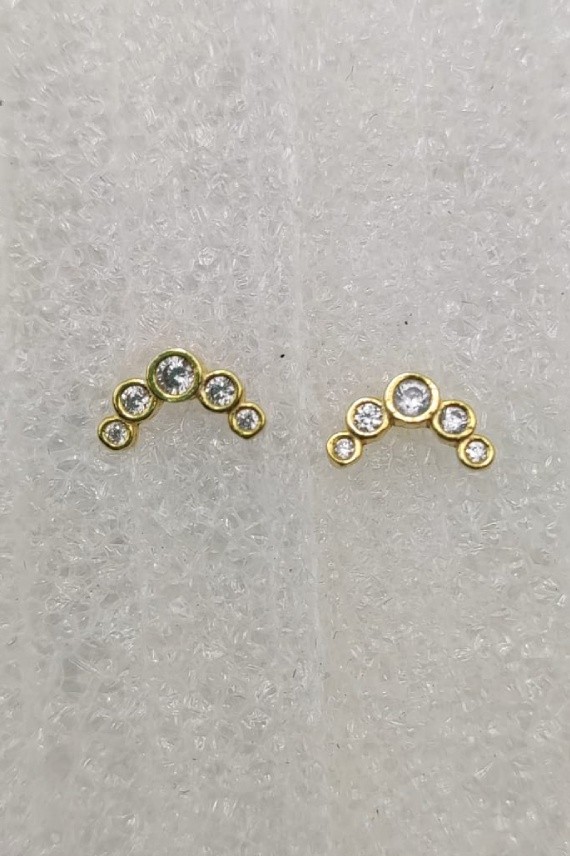 Pendientes plata dorada René