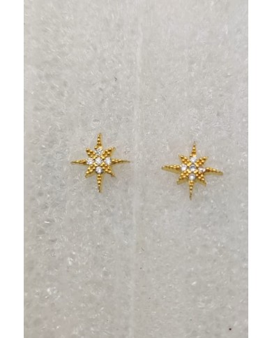 Pendientes plata dorada Vega