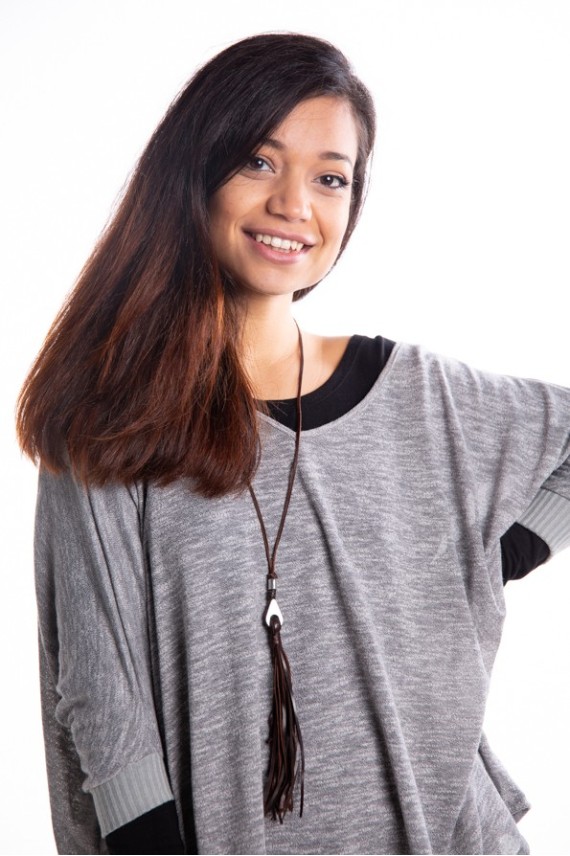 Collar cuero y zamak Gota