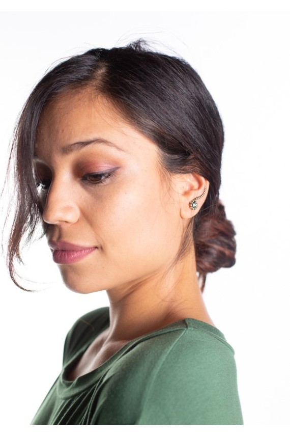 Pendiente Trepador Oruga Floral Bronce