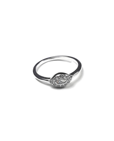Anillo Plata Rodiada Ojo Turco