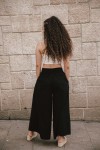 Pantalón Ancho Algodón Palazzo negro