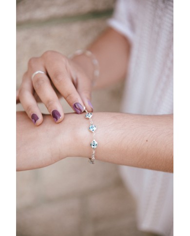 Pulsera Plata Ojos Turcos