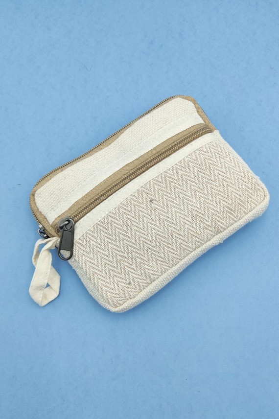 Monedero Algodón Chevrons Doble Cremallera