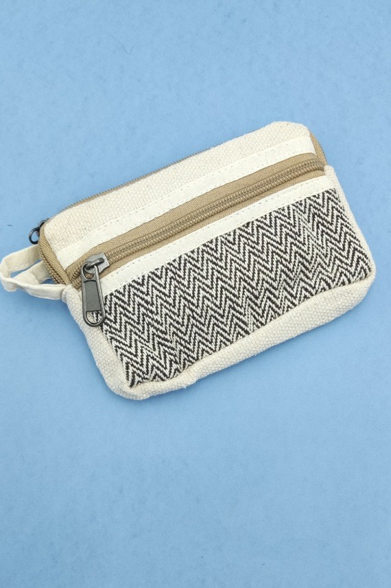 Monedero Algodón Chevrons Doble Cremallera