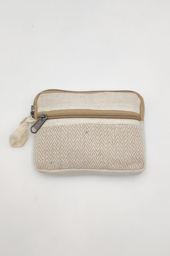Monedero Algodón Chevrons Doble Cremallera