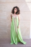 Mujer con Vestido Raye bambula Verde Mujer con Vestido Raye bambula Verde