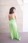 Mujer con Vestido Raye bambula Verde Mujer con Vestido Raye bambula Verde