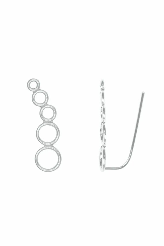 Pendientes trepador plata círculos Pendientes trepador plata círculos