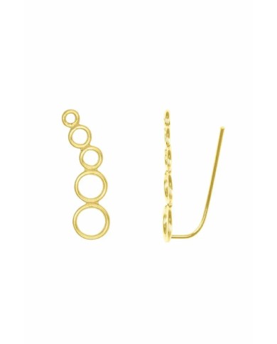 Pendientes trepador plata círculos