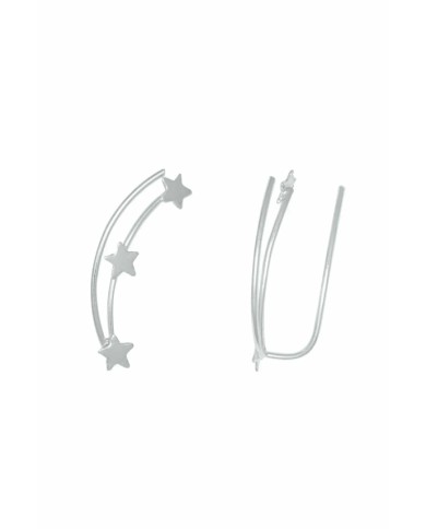 Pendientes trepador plata Estrella