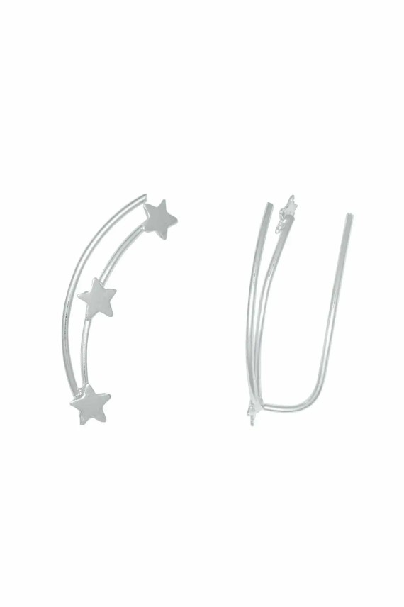 Pendientes trepador plata Estrella