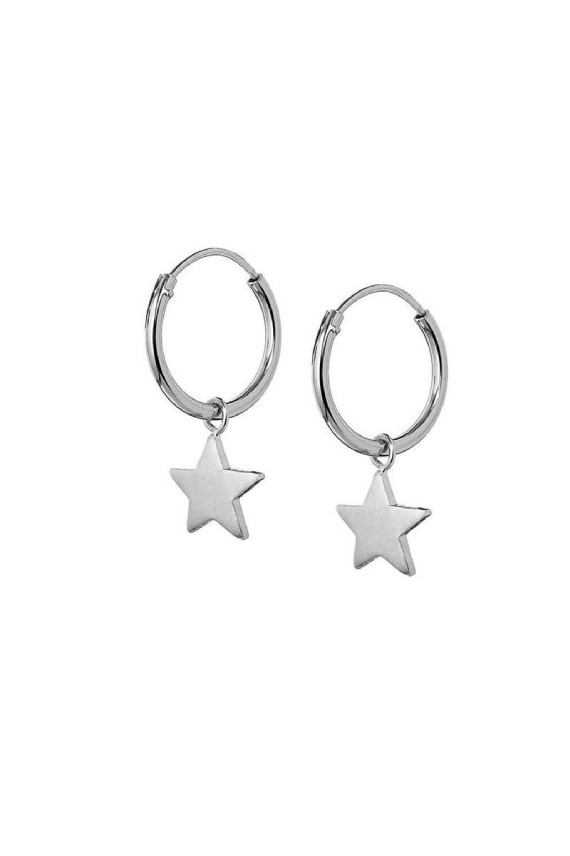 Pendientes aro de plata con estrella colgante, joya artesanal hecha a mano, estilo clásico y boho, Samarkanda. Pendientes aro de plata con estrella colgante, joya artesanal hecha a mano, estilo clásico y boho, Samarkanda.