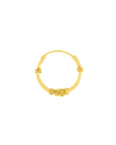 Aros Plata Bali Muelle Oro 14 mm Aros Plata Bali Muelle Oro 14 mm
