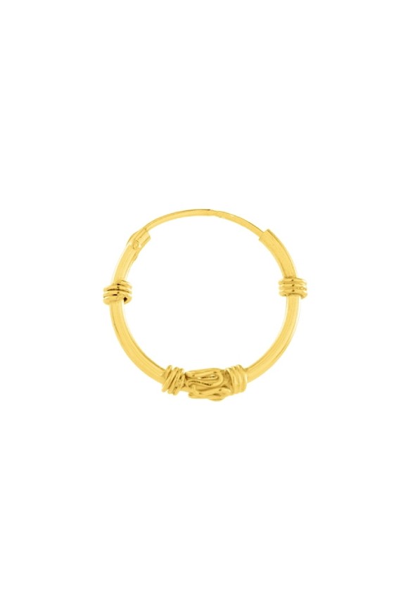 Aros Plata Bali Muelle Oro 14 mm Aros Plata Bali Muelle Oro 14 mm