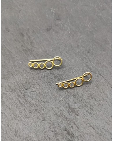 Pendientes trepador plata círculos