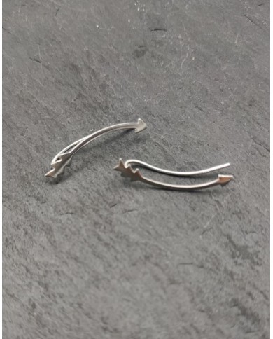 Pendientes trepador plata flecha