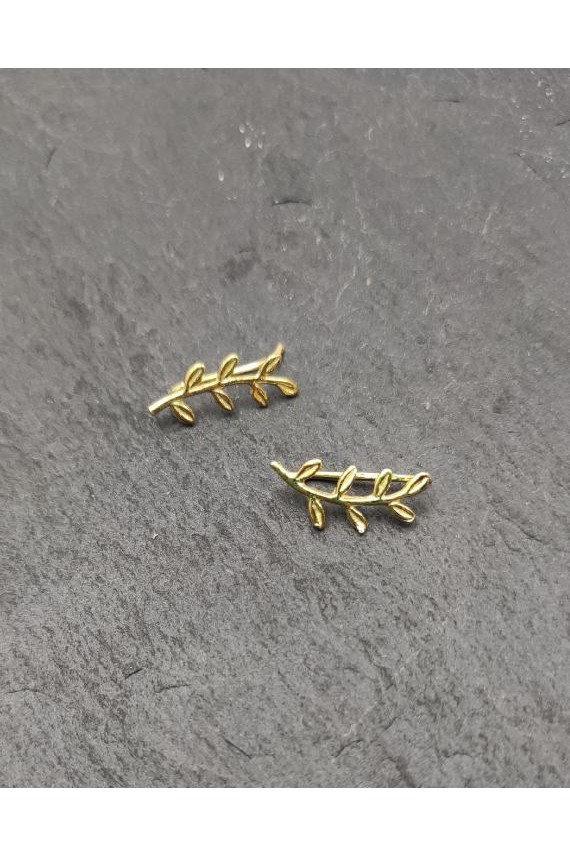 Pendiente trepador plata Hojas