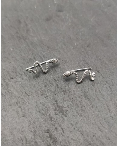 Pendientes trepador Serpiente Plata