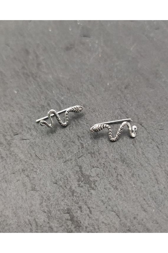 Pendientes trepador Serpiente Plata Pendientes trepador Serpiente Plata