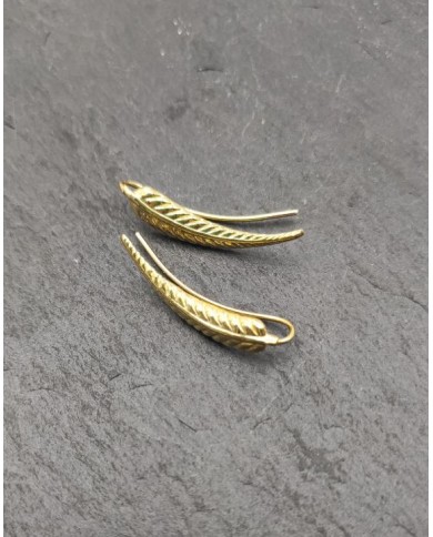 Pendientes trepador plata Hoja