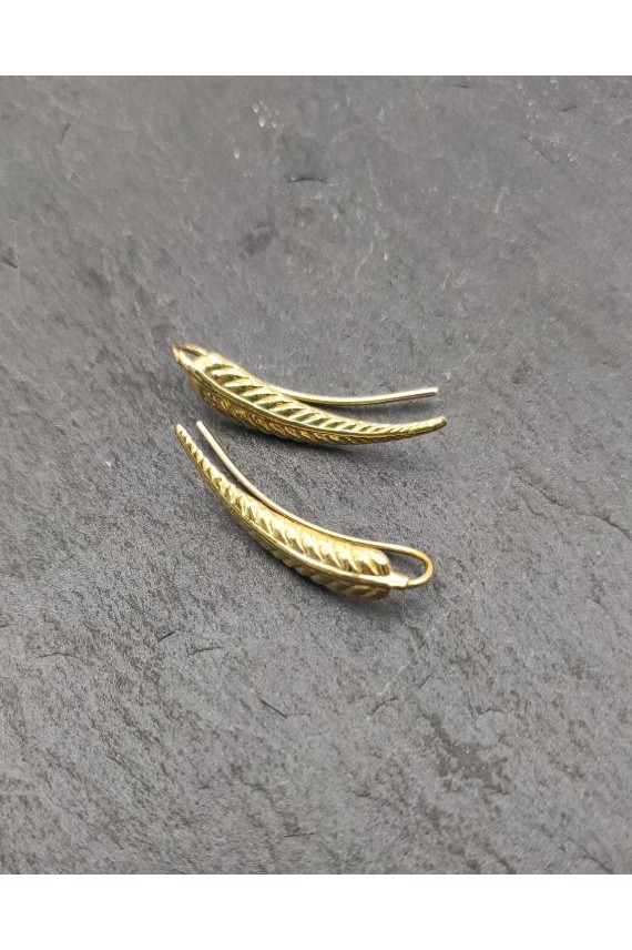 Pendientes trepador plata Hoja