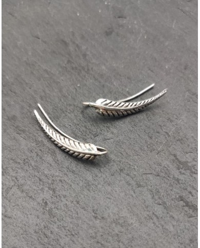 Pendientes trepador plata Hoja