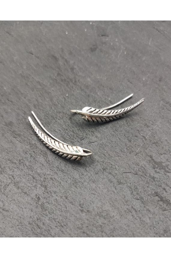 Pendientes trepador plata Hoja