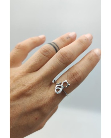 Anillo plata Cat design