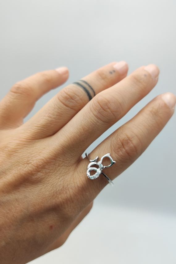Anillo plata Cat design