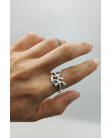 Anillo plata beso y abrazo