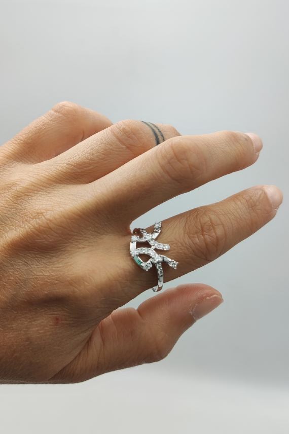 Anillo plata beso y abrazo