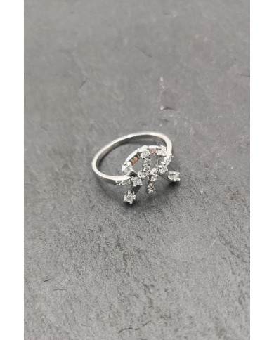 Anillo plata beso y abrazo