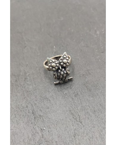 Anillo plata suerte Búho