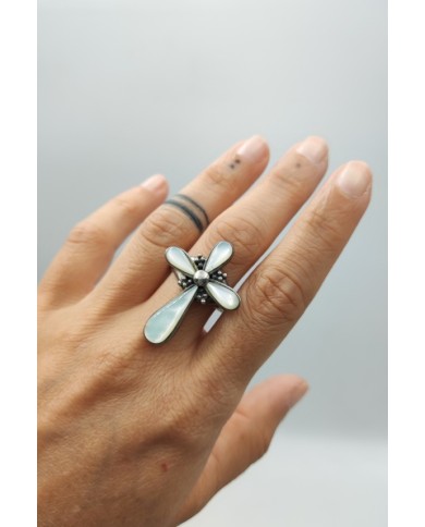 Anillo Plata Frome Cruz Nácar