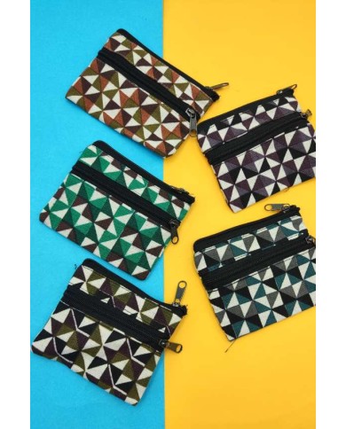 Monedero Algodón Geometric Himalaya Blanca Monedero Algodón Geometric Himalaya Blanca