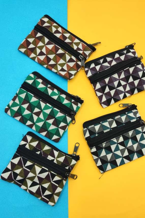 Monedero Algodón Geometric Himalaya Blanca Monedero Algodón Geometric Himalaya Blanca