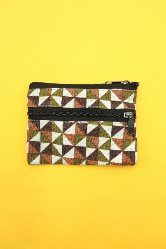 Monedero Algodón Geometric Himalaya Blanca Monedero Algodón Geometric Himalaya Blanca