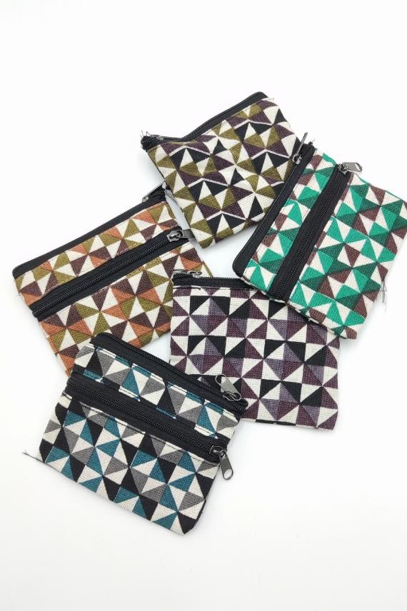 Monedero Algodón Geometric Himalaya Blanca Monedero Algodón Geometric Himalaya Blanca