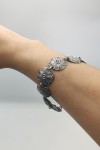 Pulsera plata Floreada rosetas